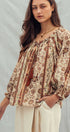 Urban Daizy Boho Off-Shoulder Floral Stripe Blouse Brown-Multi Blouse - Women's (UDZ-TP-01030) – alternate view 12