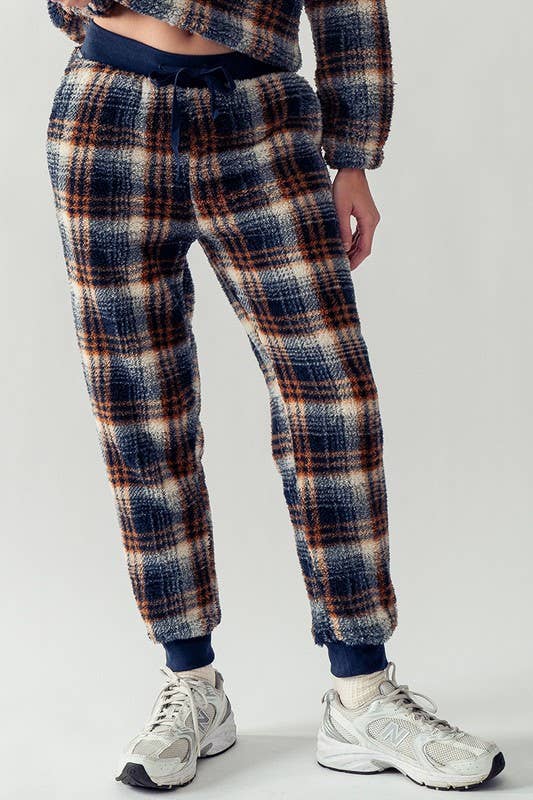 Urban Daizy Cozy Checkered Jogger Style Pajama Pants Ash-Blue Sleepwear Bottom - Women's (UDZ-PT-00127) – alternate view 6