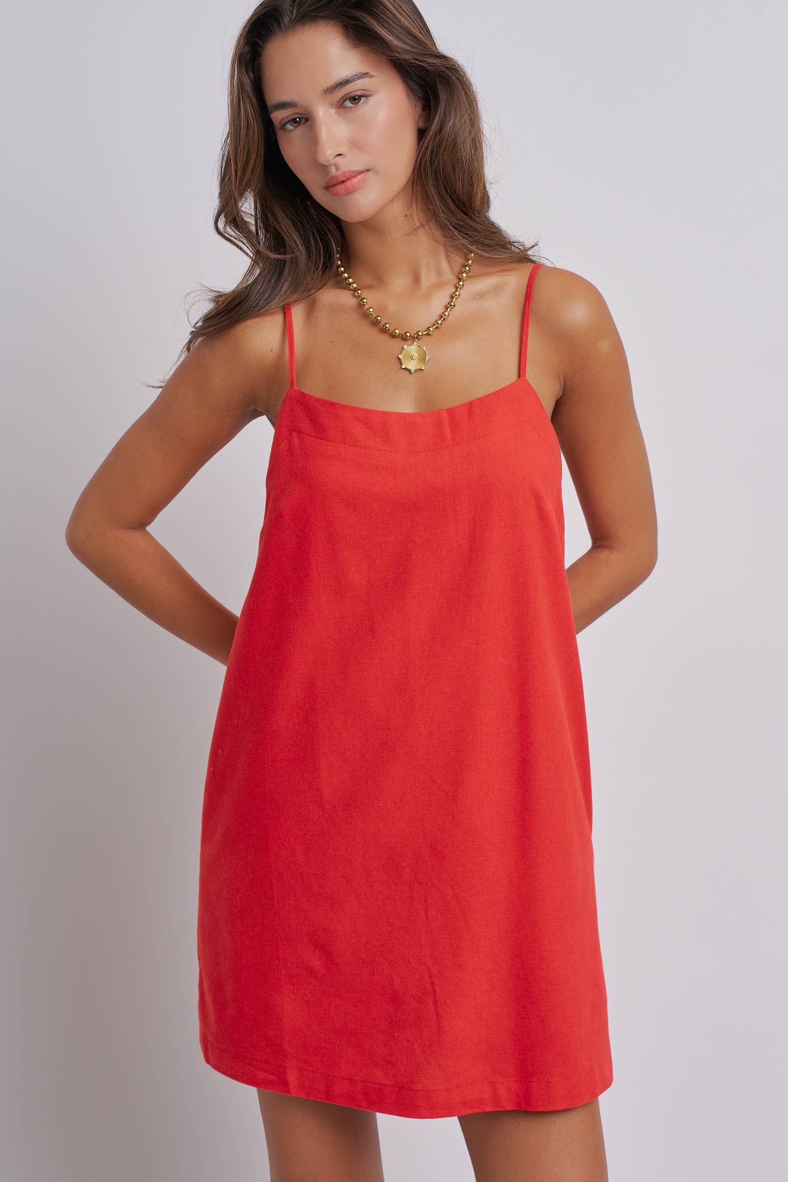 Minimalist Adjustable Strap Slip Mini Dress