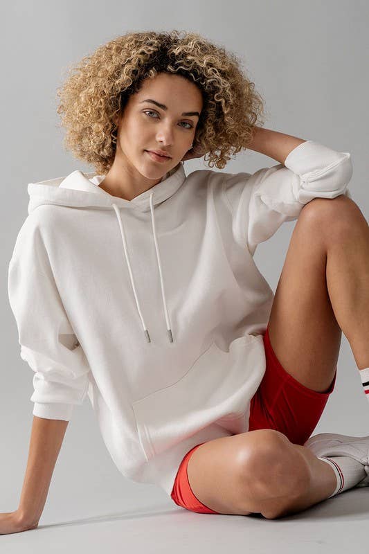 Urban Daizy Vintage Wash Oversized Hoodie Sweatshirt Black Hoodie - Women's (UDZ-KN-00214) – alternate view 20
