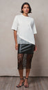 Oversized Cotton Tee with Asymmetric Lace Hem in WHITE - Women's T-Shirts & Polos | Urban Daizy