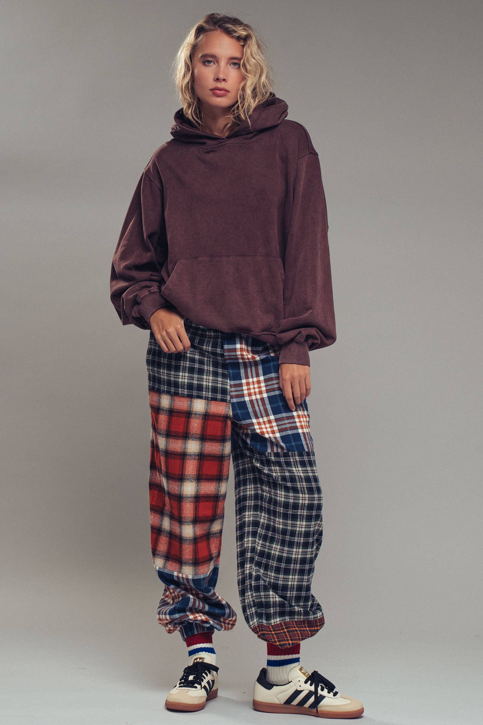 Urban Daizy Mixed Plaid Patchwork Boho Jogger Pants Multi Pants - Women's (UDZ-PT-00355) – alternate view 12