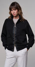 Scuba Zip Up Track Bomber Jacket Pilates Athflow for Women in BLACK - Women's Jackets & Blazers | Urban Daizy