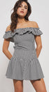 Urban Daizy Gingham Side-Button Mini Skirt Blue Skirt - Women's (UDZ-SK-00153) – alternate view 10