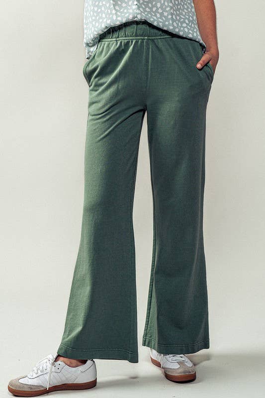 Urban Daizy Mineral Wash Wide Leg Elastic Waist Casual Sweatpants Cream Lounge Sweatpants Joggers - Women's…