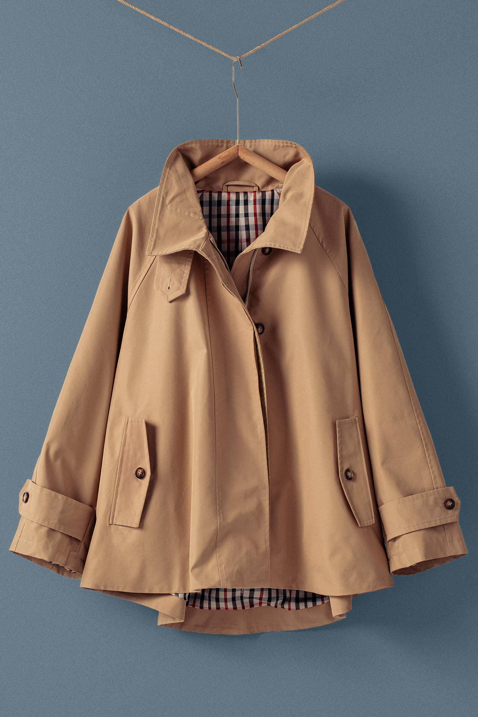 Urban Daizy Modern A-Line Trench Jacket Navy Jacket - Women's (UDZ-TP-00812) – alternate view 3