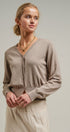 Soft V-Neck Button Knit Cardigan in H MOCHA - Women's Cardigans & Shrugs | Urban Daizy