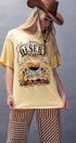 Urban Daizy Desert Heart Music Festival Western Graphic Oversized Tee Honey-Mustard Screen Printed T-Shirt - Women's… –…