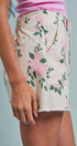 Urban Daizy Floral Print Raw Hem Cotton Shorts Cream-Pink Shorts - Women's (TNPT0839-Cream-Pink) – alternate view 2