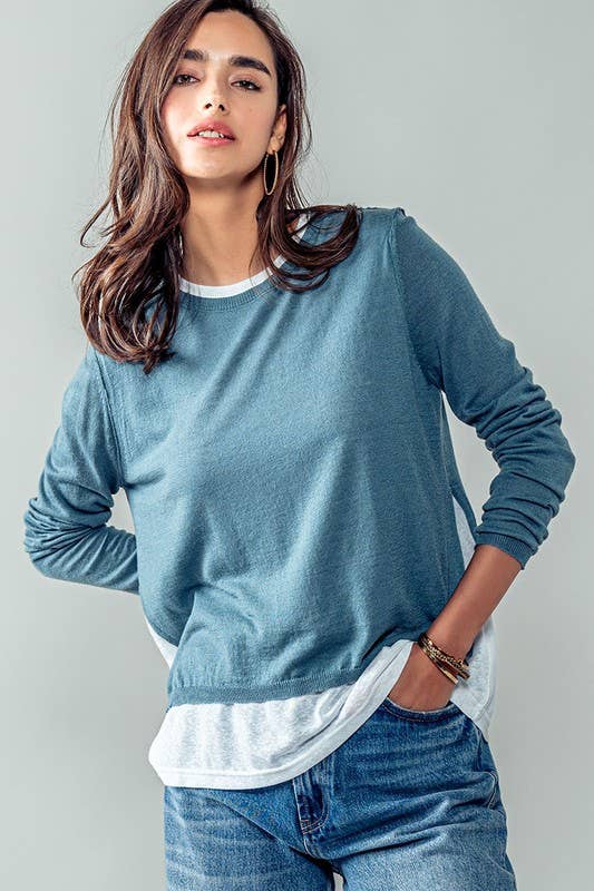 Urban Daizy Elegant Crew Neck Long Sleeve Relaxed Fit Casual Sweater Top Mocha Knit Top - Women's (UDZ-TP-00367) –…