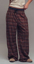 Urban Daizy Plaid Wide-Leg Lounge Pants Brown-Multi Lounge Sweatpants/Joggers - Women's (UDZ-KN-00150) – alternate view 5