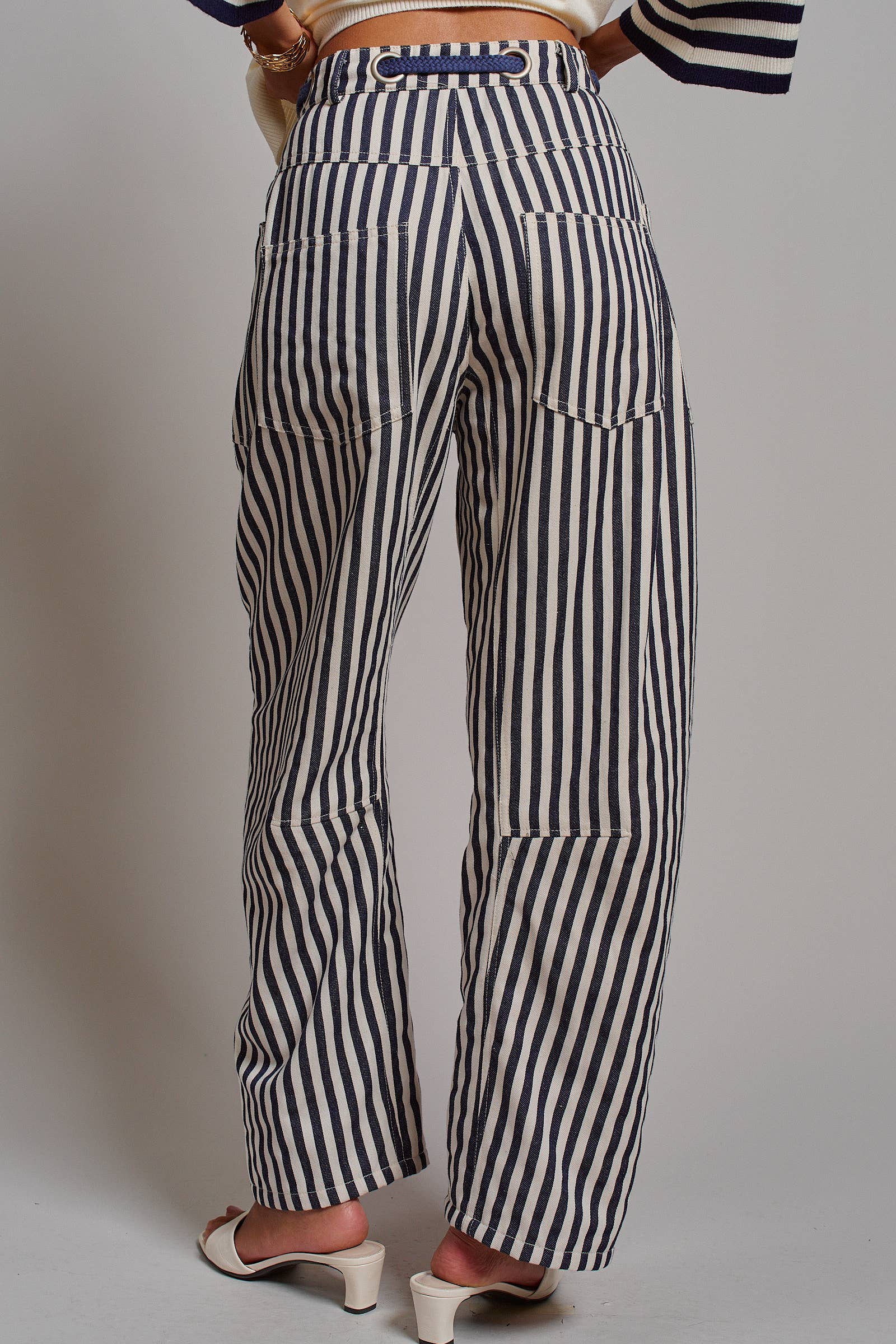Railroad Striped Patch Pocket Spring Utility Pants