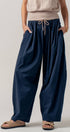 Urban Daizy Contrast Waist Cocoon Leg Pants Navy Pants - Women's (UDPT0102-Navy) – alternate view 2