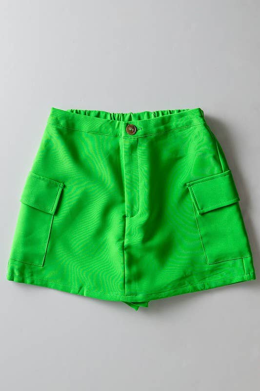 Urban Daizy Smocked Waist Cargo Pocket Skort Grey Skort - Women's (UDZ-SK-00035) – alternate view 17