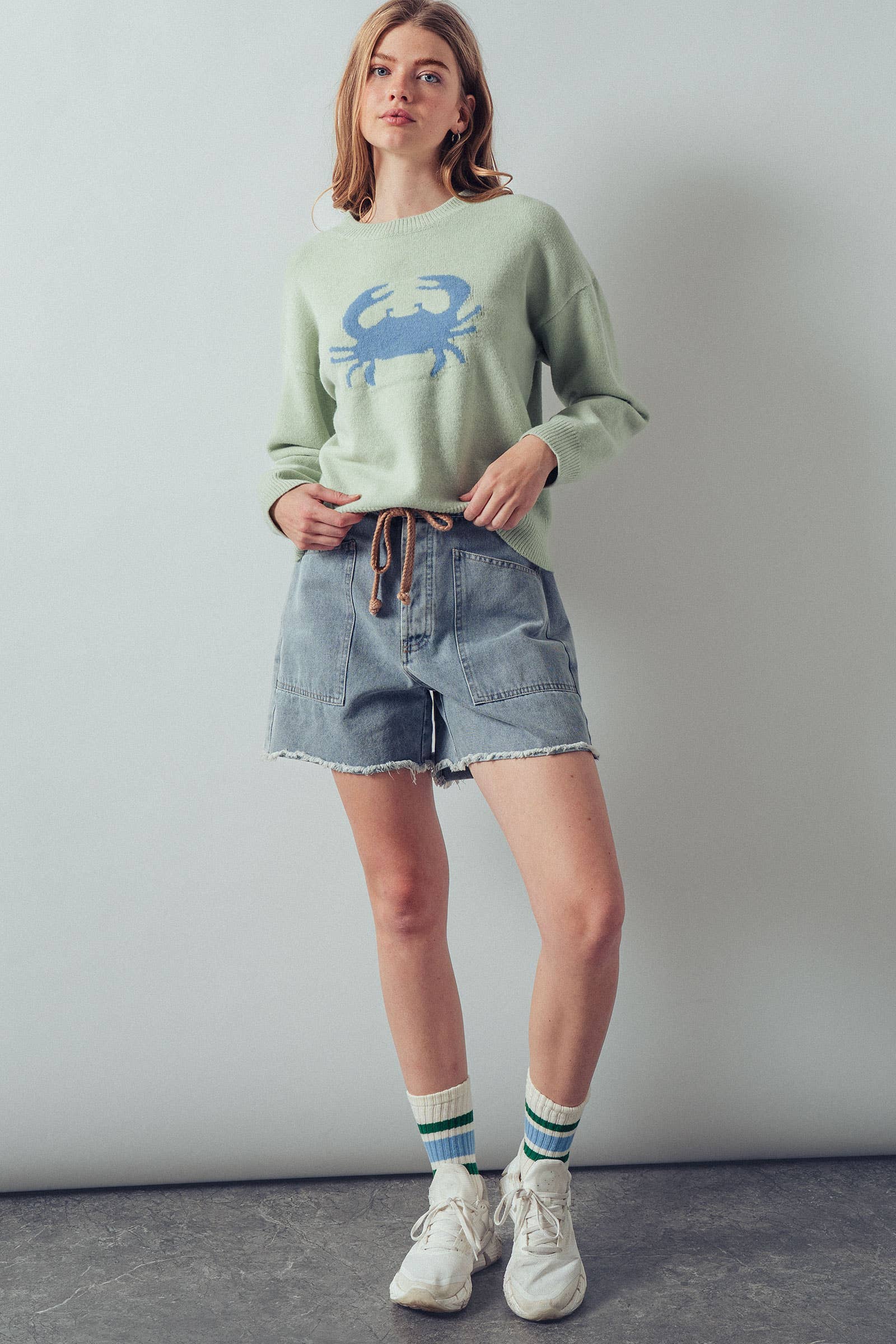 Crab Graphic Relaxed Knit Sweater