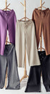 Urban Daizy Wide Leg French Terry Crop Pants Deep-Lavender Pants - Women's (UDZ-PT-00100) – alternate view 3