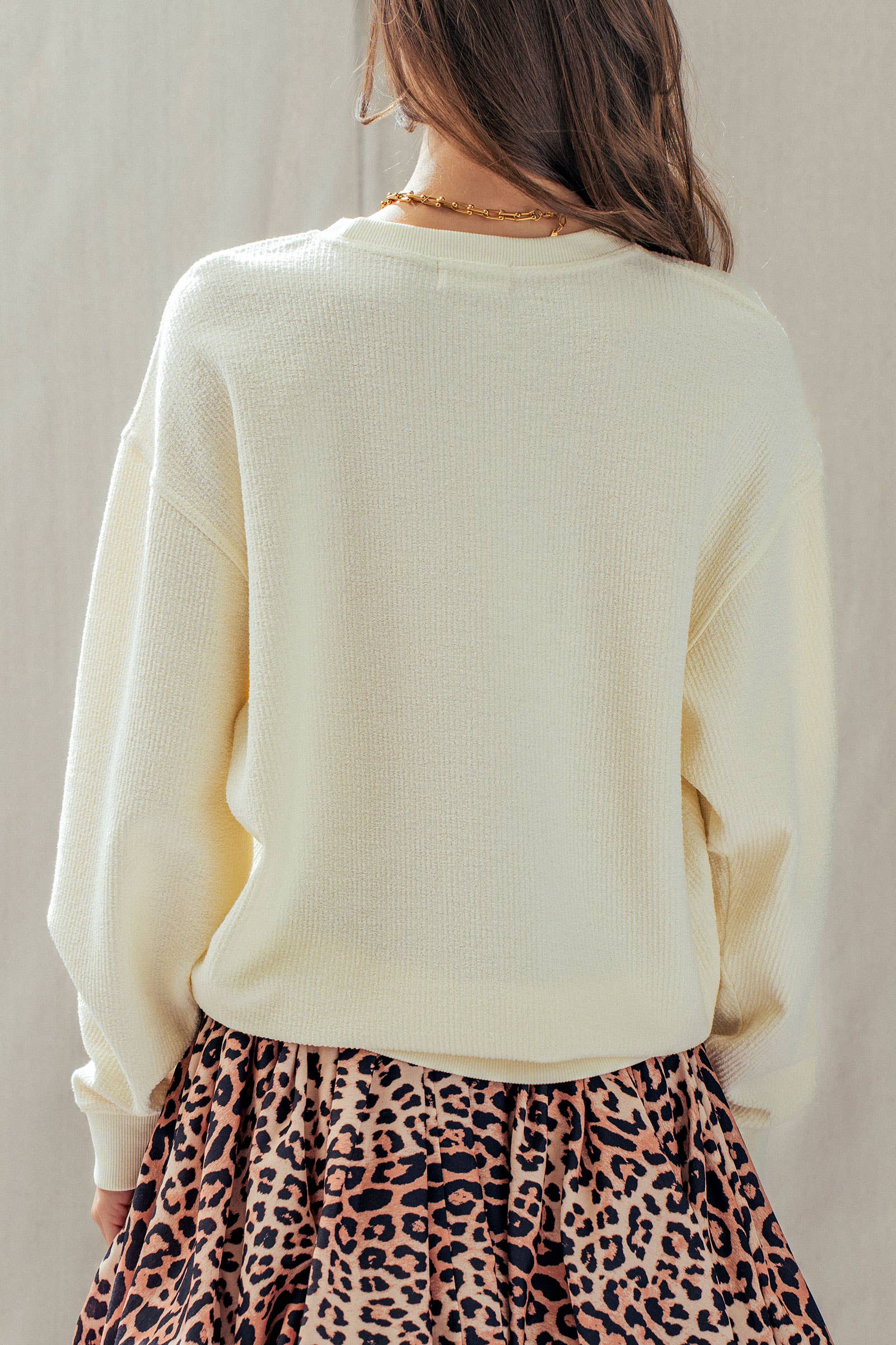 Urban Daizy United States 1776 Waffle Knit Cotton Pullover Peach Graphic Sweatshirt - Women's (TNTP3994) – alternate view 5