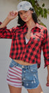 All American Girl Cutoff Denim Shorts in LT DENIM - Women's Casual Shorts | Urban Daizy