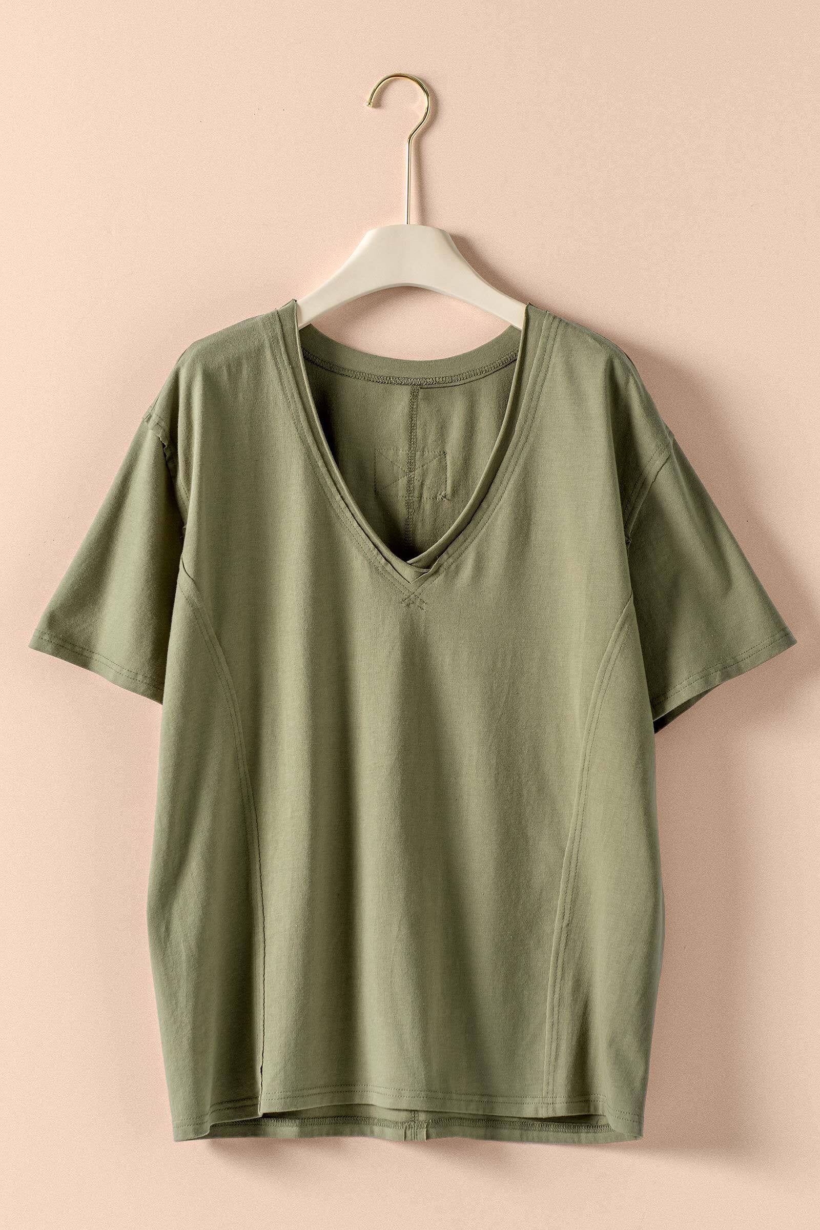 Exposed Seam V-Neck Tee