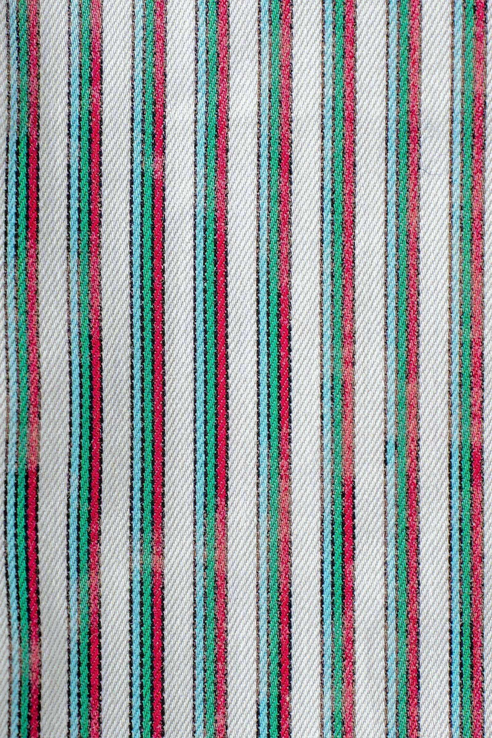 Contrast Collar Multi Stripe Button Down Shirt