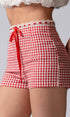 Urban Daizy Gingham Scallop Trim Shorts Brown Shorts - Women's (UDZ-PT-00474) – alternate view 8