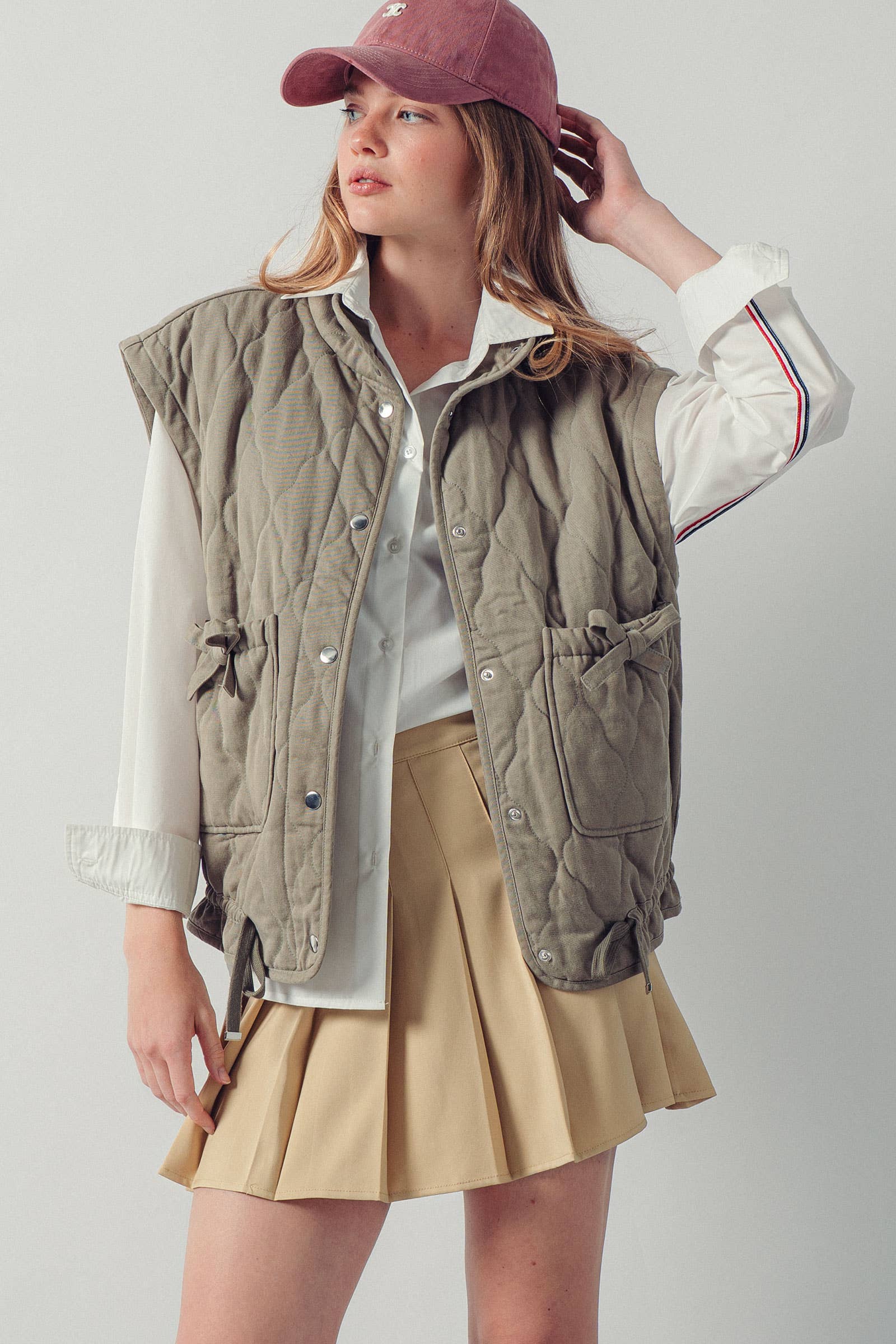 Vintage Washed Quilted Padded Vest