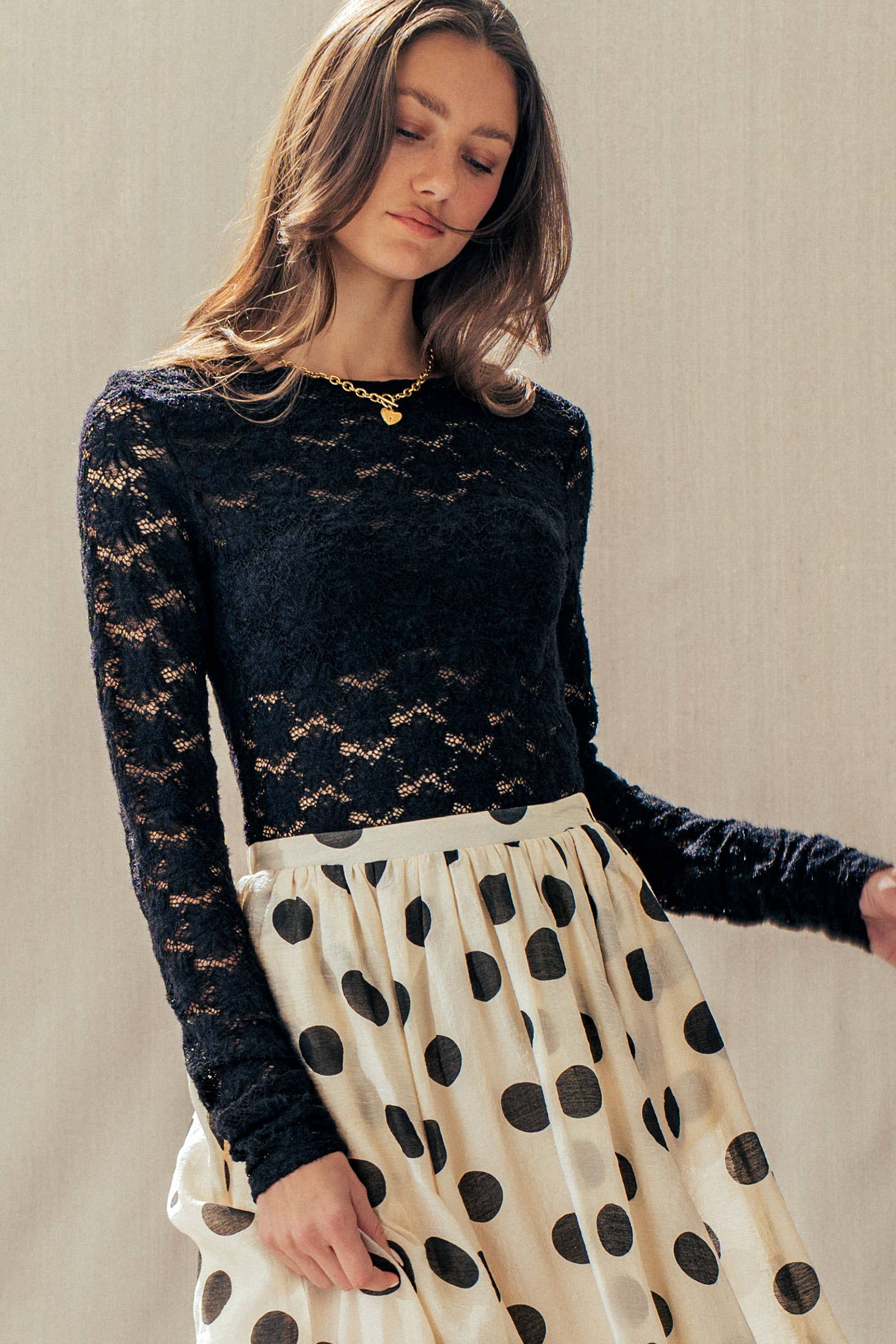 Romantic Floral Stretch Lace Layering Top