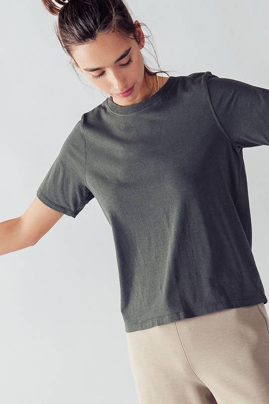 Urban Daizy Bray Classic Fit Crew Neck Tee Powered-Blue T-Shirt - Women's (UDZ-TP-00561) – alternate view 5