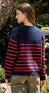 Striped Mock Neck Sweater with Gold Buttons | wholesale sweaters | Urban Daizy