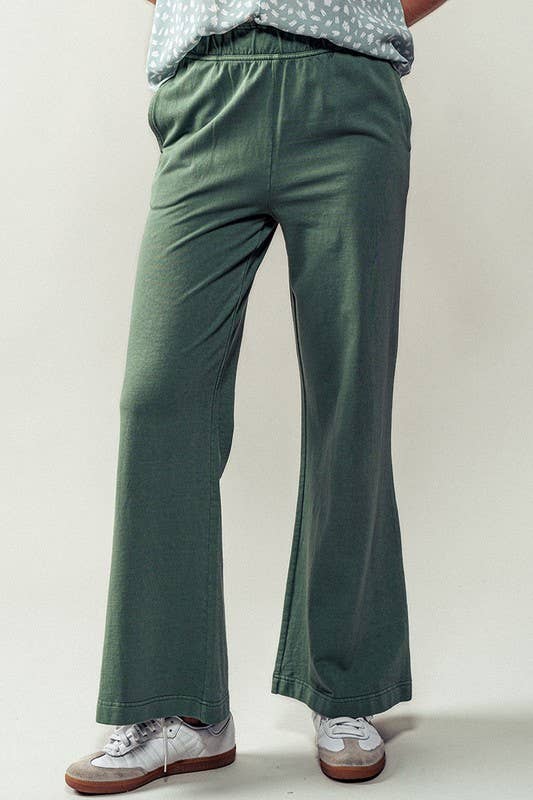 Urban Daizy Mineral Wash Wide Leg Elastic Waist Casual Sweatpants Cream Lounge Sweatpants Joggers - Women's…