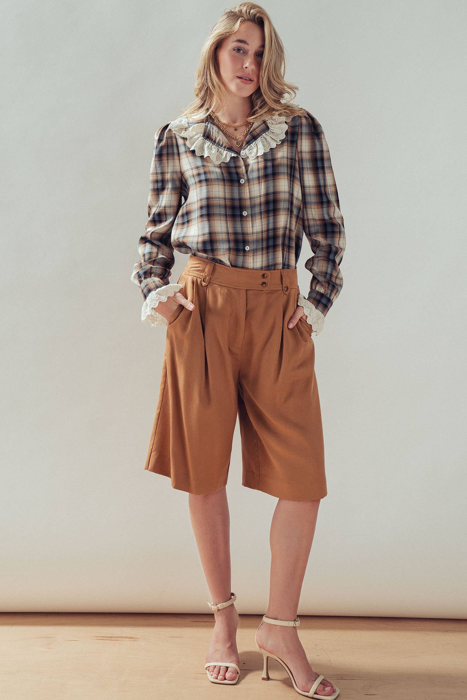 Pleated Wide Leg Lyocell Culottes