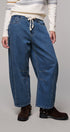Laid-Back Light Wash Barrel Denim Pants in MEDIUM DENIM - Women's Wide Leg Jeans | Urban Daizy
