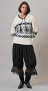 Nordic Fair Isle Hooded Sweater Wool Blend in IVORY BLACK - Women's Sweaters | Urban Daizy