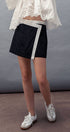 Urban Daizy Asymmetric Waistband Contrast Mini Skirt Black Skirt - Women's (UDZ-SK-00126) – alternate view 8