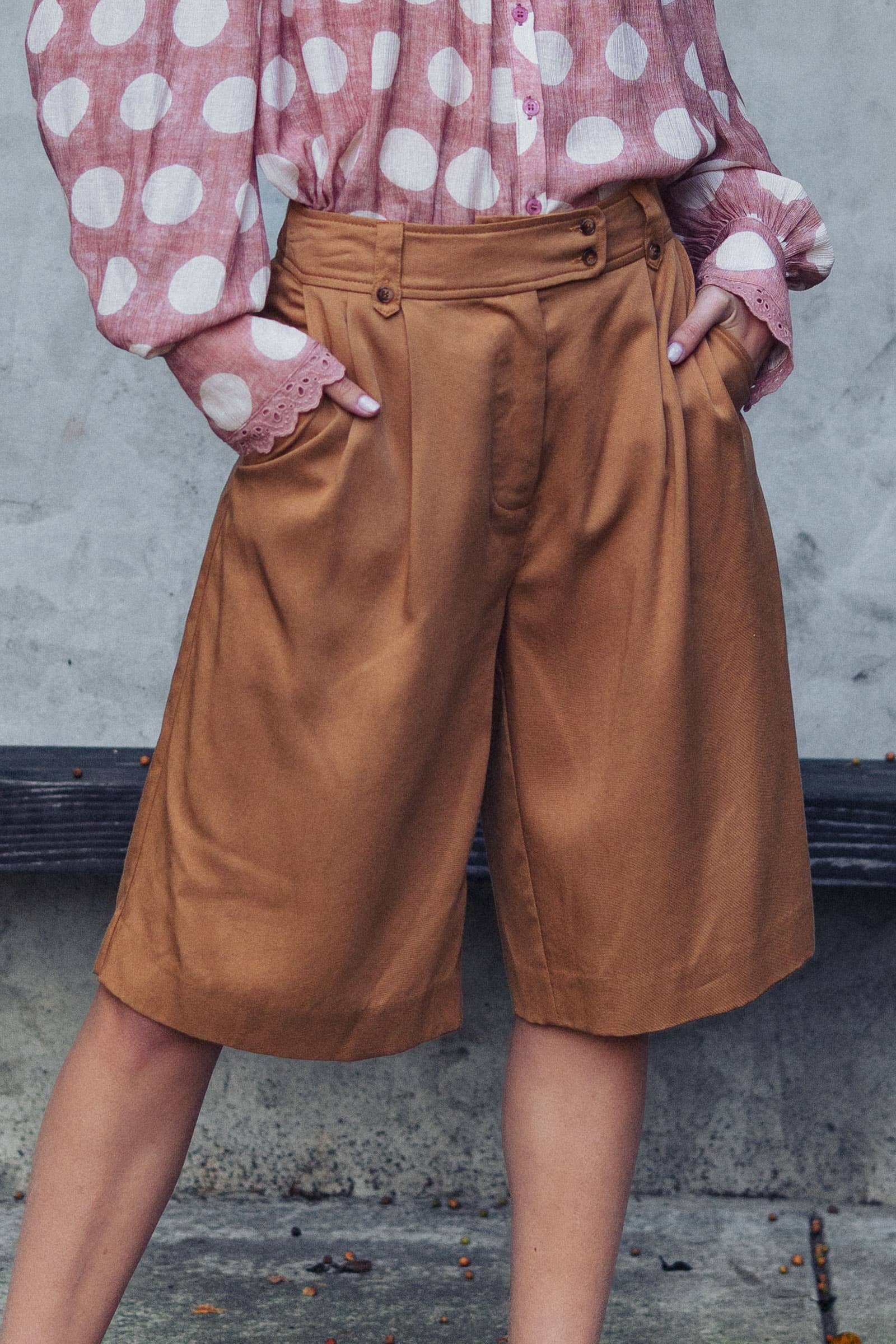 Pleated Wide Leg Lyocell Culottes
