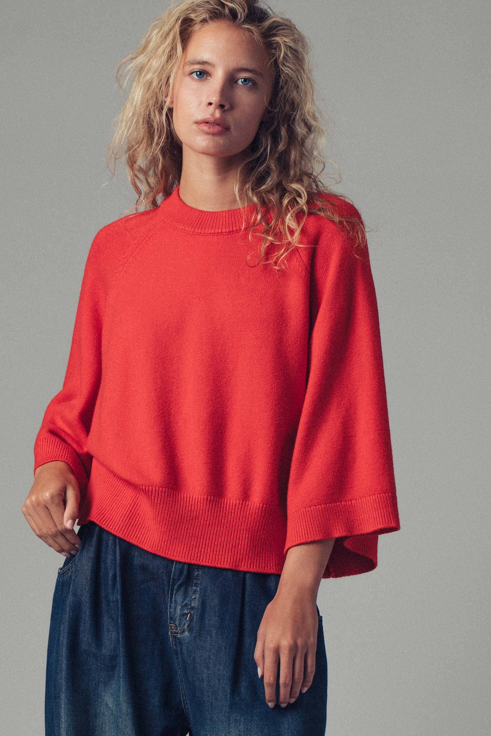 Urban Daizy Batwing Sleeve Sweater Top Black Knit Sweater - Women's (UDZ-KN-00652) – alternate view 9