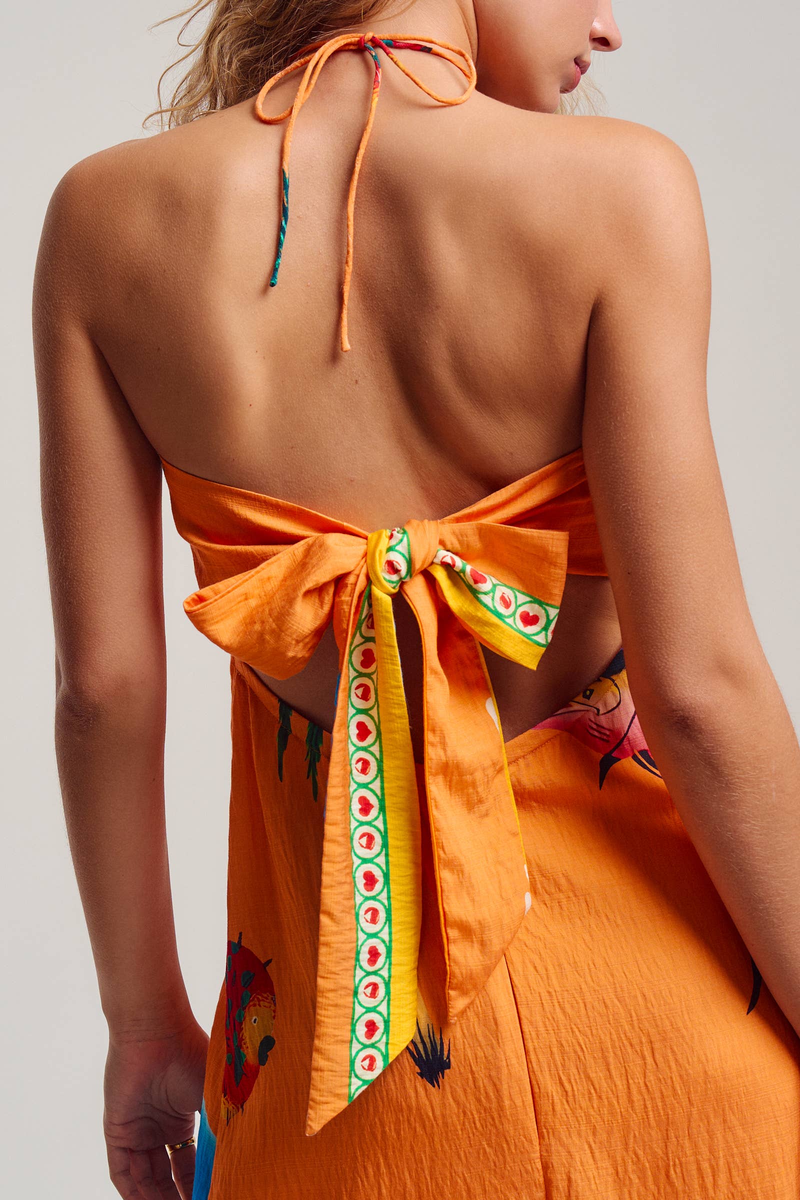 Urban Daizy Vibrant Tropical Scenic Print Halter Maxi Dress Multi Dress - Women's (UDDR0355-Multi) – alternate view 12