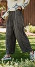 Striped Cotton Drawstring Harem Pants | wholesale pants - women's | Urban Daizy