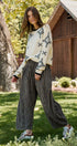 Striped Cotton Drawstring Harem Pants | wholesale pants - women's | Urban Daizy