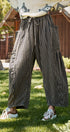 Striped Cotton Drawstring Harem Pants | wholesale pants - women's | Urban Daizy