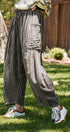 Striped Cotton Drawstring Harem Pants | wholesale pants - women's | Urban Daizy
