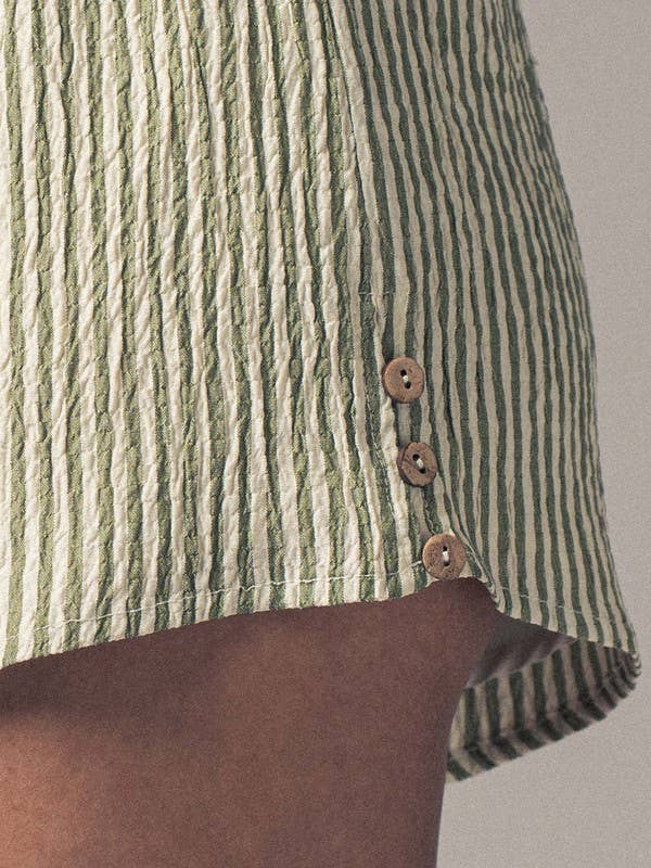 Urban Daizy Crinkle Stripe Shorts Lemon Shorts - Women's (UDZ-PT-00471) – alternate view 5