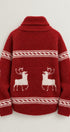 Frost Stag Zip Up Cardigan in RED - Women's Cardigans & Shrugs | Urban Daizy