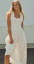 Soft Ruffle Bodice Midi Dress in WHITE - Women's Dresses | Urban Daizy