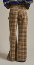 Checker Plaid Wide Leg Pants Y2K Vintage Western for Women in BROWN - Women's Casual Pants | Urban Daizy