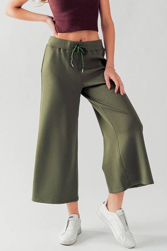 Urban Daizy Wide Leg French Terry Crop Pants Deep-Lavender Pants - Women's (UDZ-PT-00100) – alternate view 9