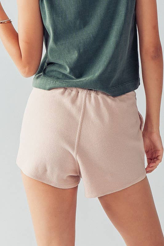 Urban Daizy Textured Cotton Elastic Waist Drawstring Pocket Dolphin Shor Charcoal Shorts - Women's (UDZ-PT-00046) –…