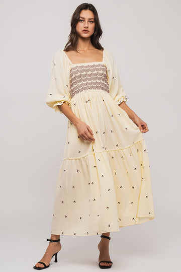 Smocked Floral Tiered Dress