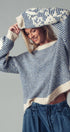 Urban Daizy Floral Embroidered Striped Knit Sweater Brown Knit Sweater - Women's (UDZ-TP-00814) – alternate view 13