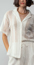 Urban Daizy Open Knit Button-Down Oversized Shirt Black Button Down Shirt - Women's (UDZ-TP-00111) – alternate view 2